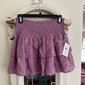 NWT Splendid Olivia Jacquard Mini Skirt Size L Deep lavender color